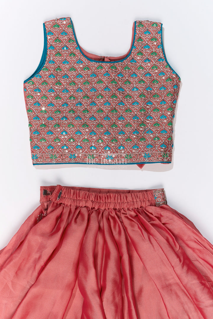 Girls Plazo and Shrug Set with Embroidered Georgette and Digital Printed Jacket for Festive Wear