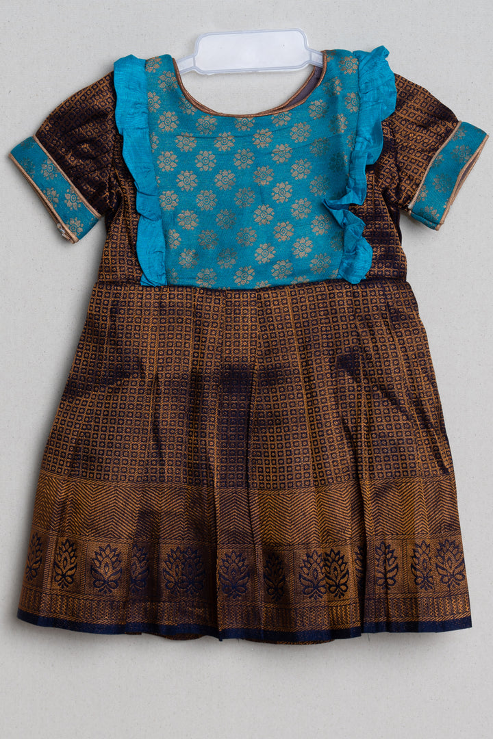 Soft Silk Banarasi Brocade Silk / Pattu Frock For little Girls for First Birthday