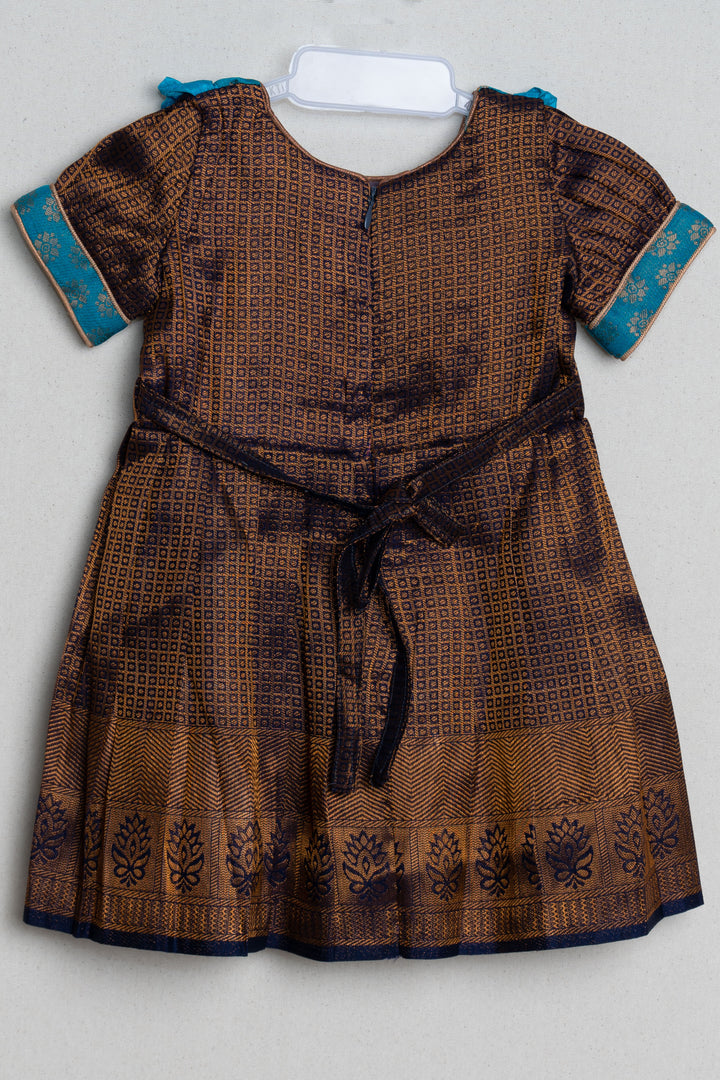 Soft Silk Banarasi Brocade Silk / Pattu Frock For little Girls for First Birthday