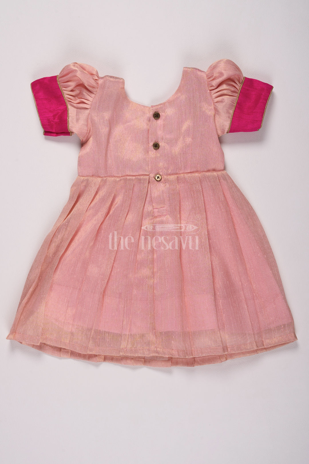 Pretty Pink Birthday Frocks for Girls with Charming Silver Tissue Fabric