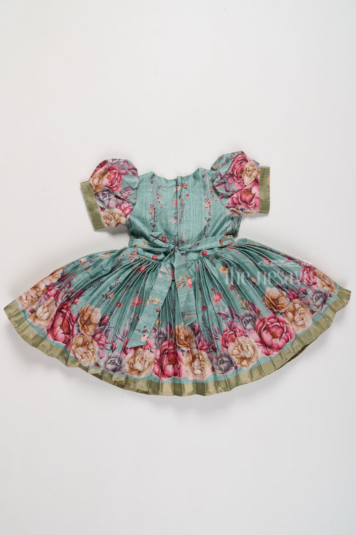 Exquisite Evening Party Frocks for Girls with Floral Prints and Embellished Neckline