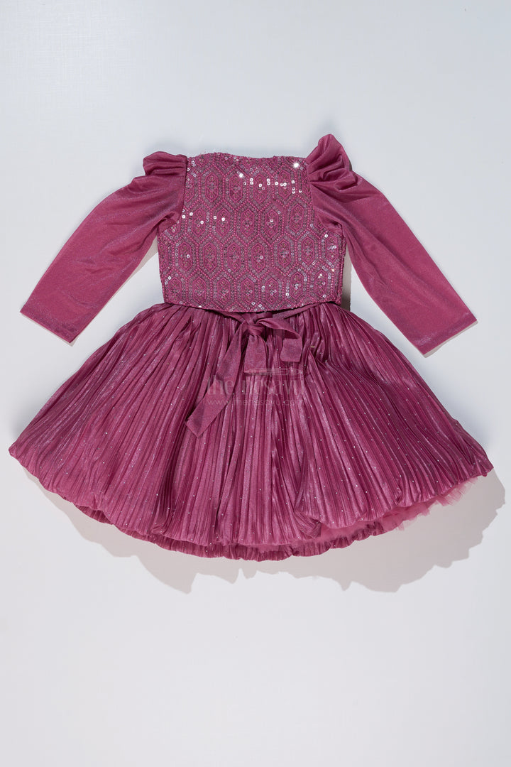 Girls Full Frock for Reception with Rich Embellishments and Flowy Pleated Skirt for a Princess Look