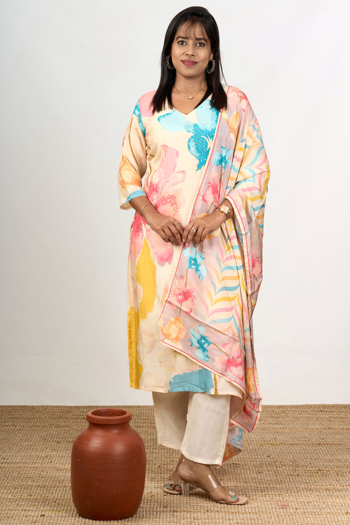 Pure Cotton Kurta Sets with Dupatta in Multicolor Prints for Women’s Comfortable Wear