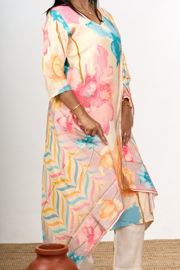 Pure Cotton Kurta Sets with Dupatta in Multicolor Prints for Women’s Comfortable Wear