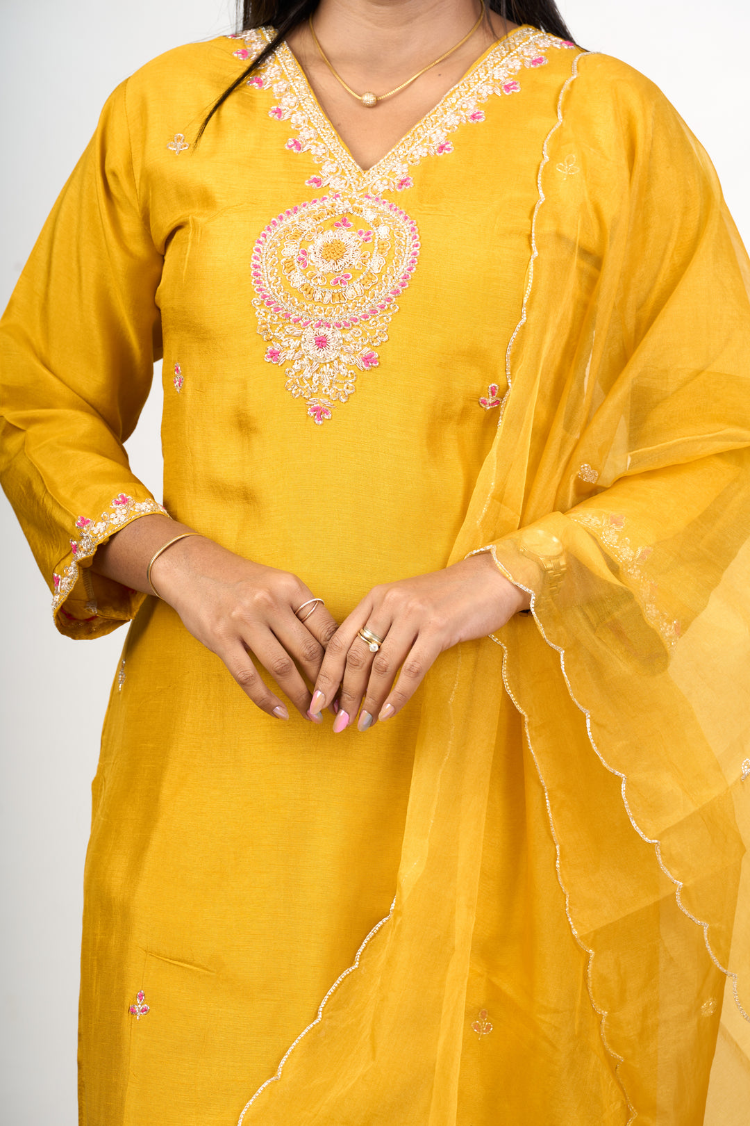 Elegant Women's Smart Casual Outfit Set in Art Silk with Intricate Embroidery