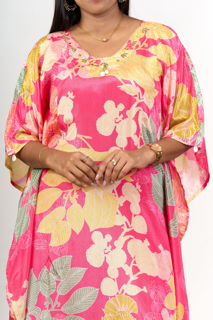 Womens Chiffon Kurta Co Ord Set with Floral Prints and Flowy Design