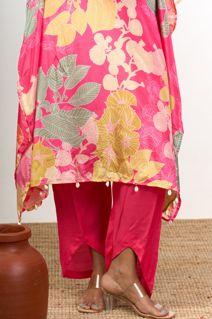 Womens Chiffon Kurta Co Ord Set with Floral Prints and Flowy Design