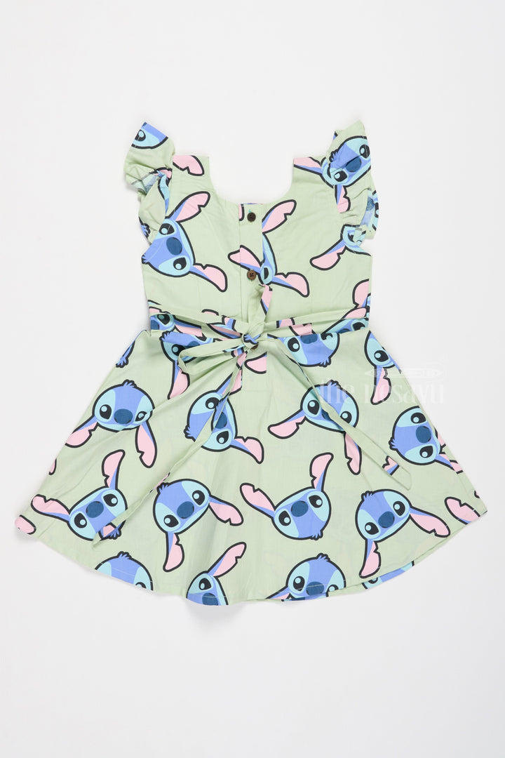 The Nesavu Girls Cotton Frock Adorable Girls Pure Cotton Frock with Playful Cartoon Print and Cap Sleeves Nesavu Nesavu Girls Pure Cotton Frock Cartoon Print Cap Sleeves Relaxed Fit