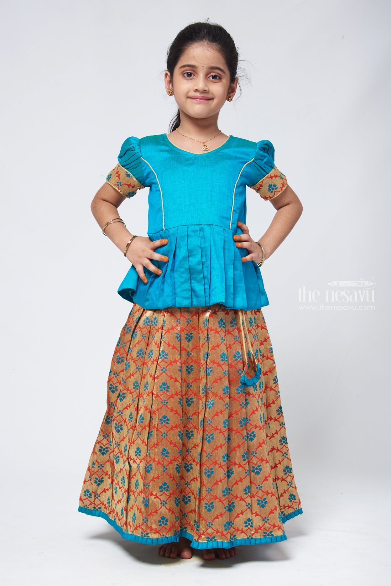 Kids pattu pavadai design best sale