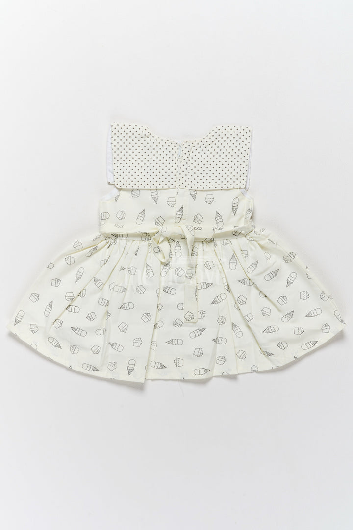 The Nesavu Baby Cotton Frocks Baby Cotton Frock with Cute Ice Cream Print and Polka Dot Yoke Nesavu Nesavu Baby Cotton Frock Ice Cream Print Polka Dot Yoke