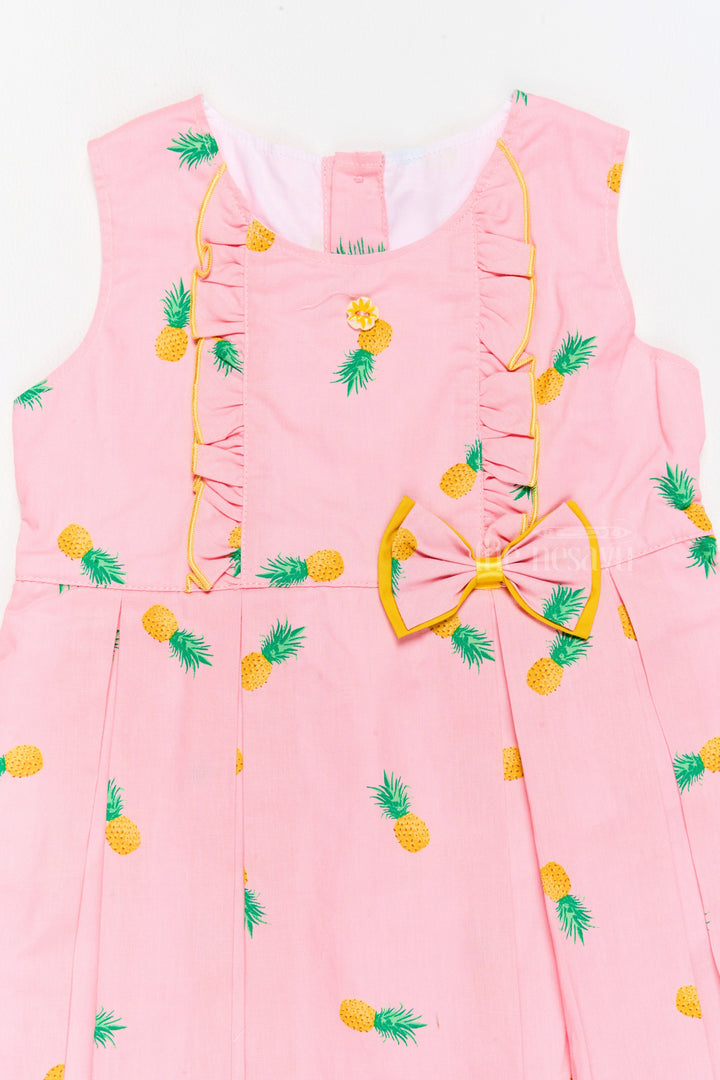 The Nesavu Baby Casual Sets Baby Girl Clothing Set with Pineapple Print Bow Accent Baby Casual Outfit Nesavu Baby Girl Clothing Set Playful Pineapple Print Bow Detailing Nesavu