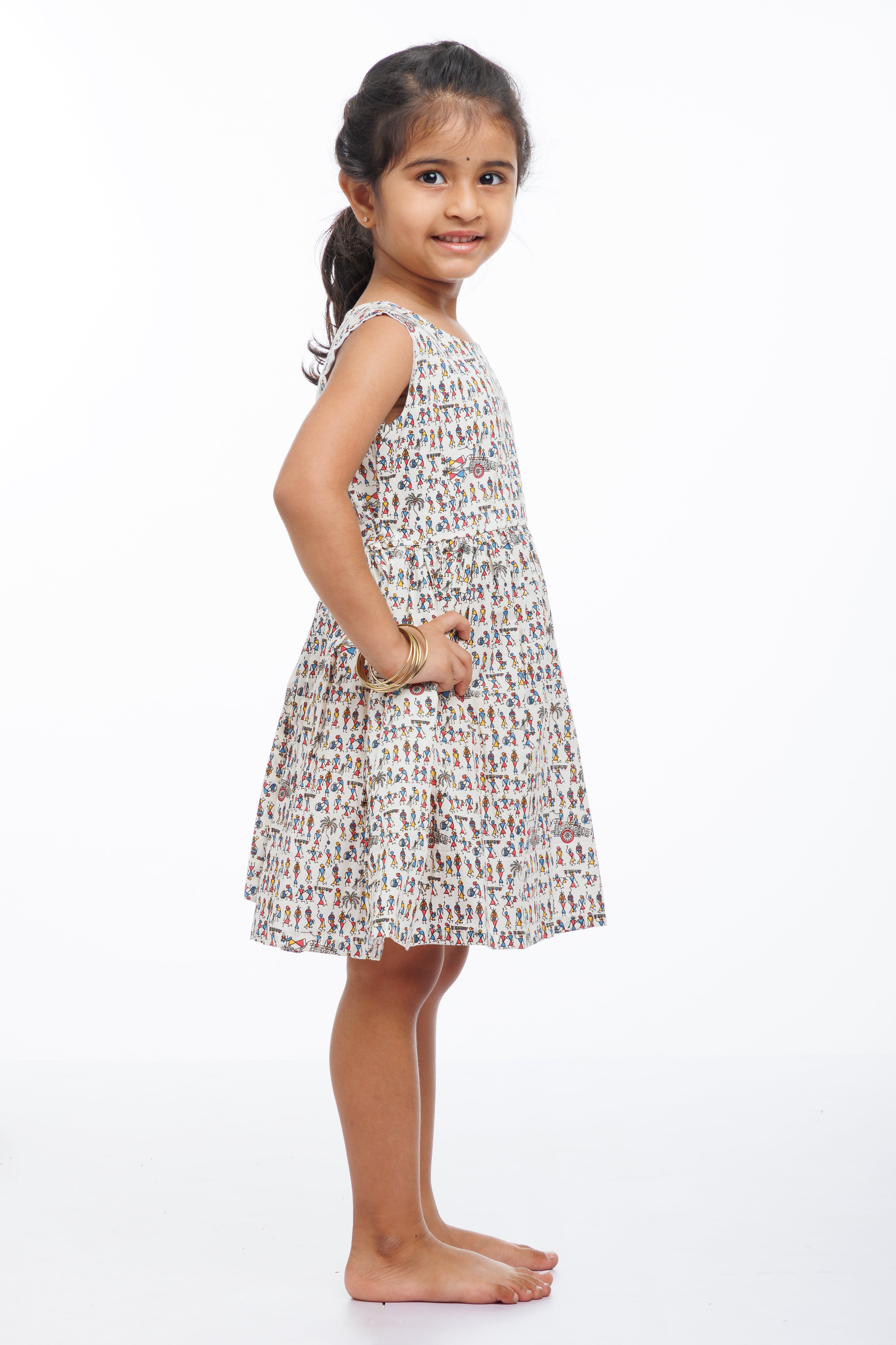 Blue Tribal Cotton Frock for Baby Girls Buy Infants Fashion Online The Nesavu The Nesavu