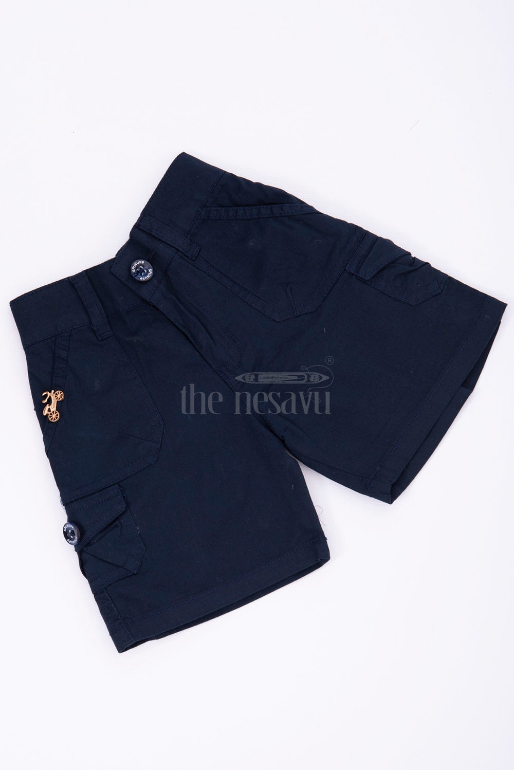 The Nesavu Boys Shorts Black Boys Cotton Cargo Shorts with Elastic Waist Nesavu The Nesavu Black Boys Cotton Cargo Shorts - Elastic Waist Comfort