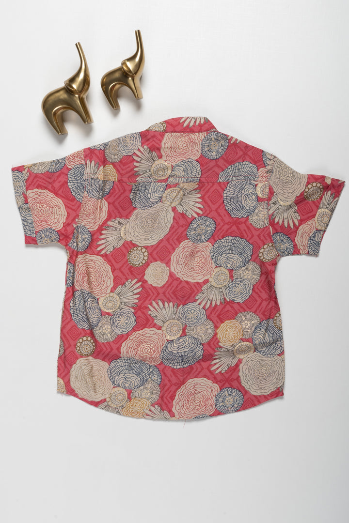 The Nesavu Boys Cotton Shirt Boys Chanderi Shirt with Bold Floral Design - Perfect for Festive Events Nesavu Boys Chanderi Shirt with Bold Floral Design | Perfect for Festive Events | The Nesavu