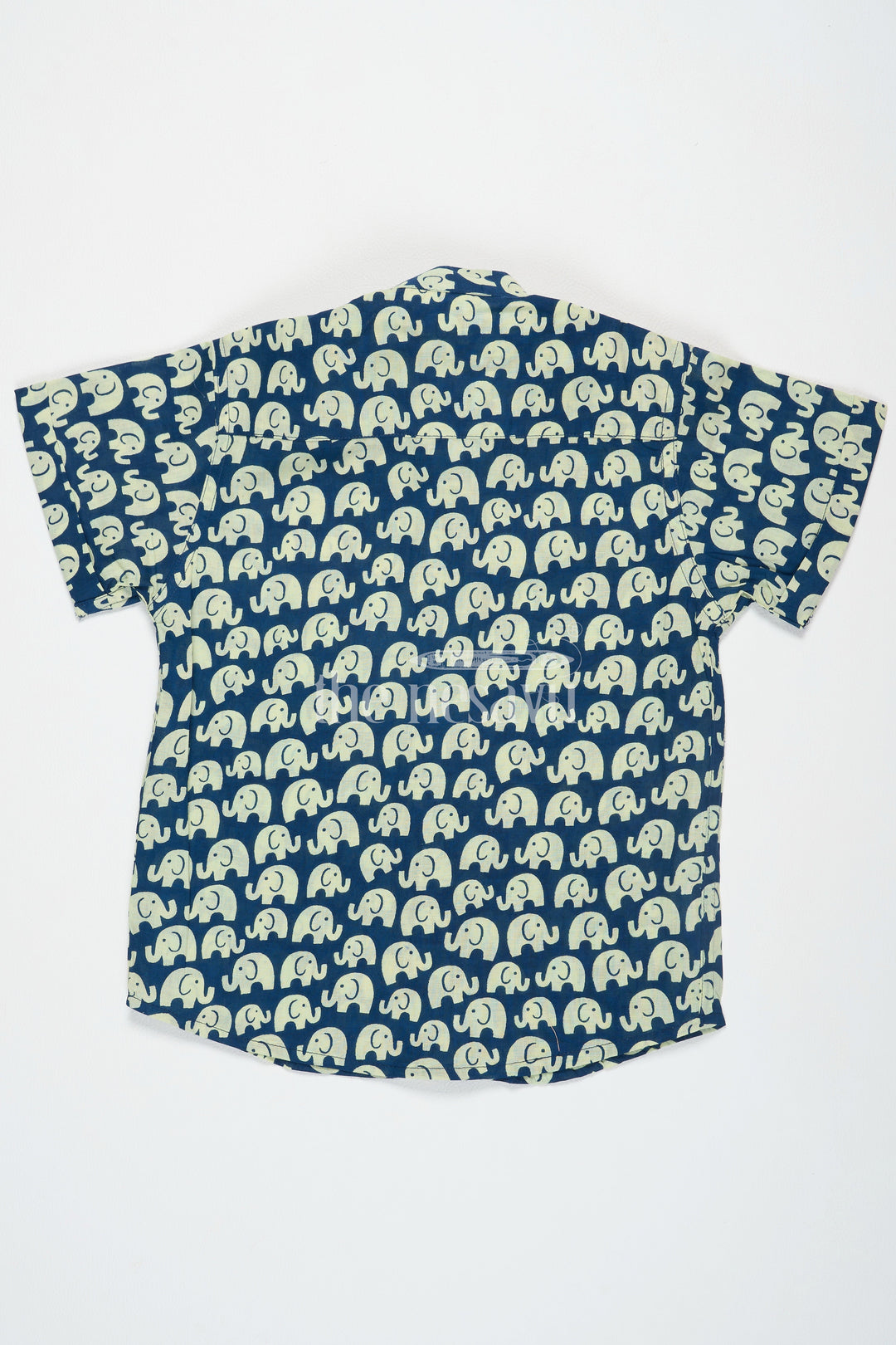 The Nesavu Boys Cotton Shirt Boys Cotton Shirt Navy Elephant Print Best For Pongal Dresses Nesavu Nesavu Boys Navy Cotton Shirt Beige Elephant Print Best Diwali Dresses