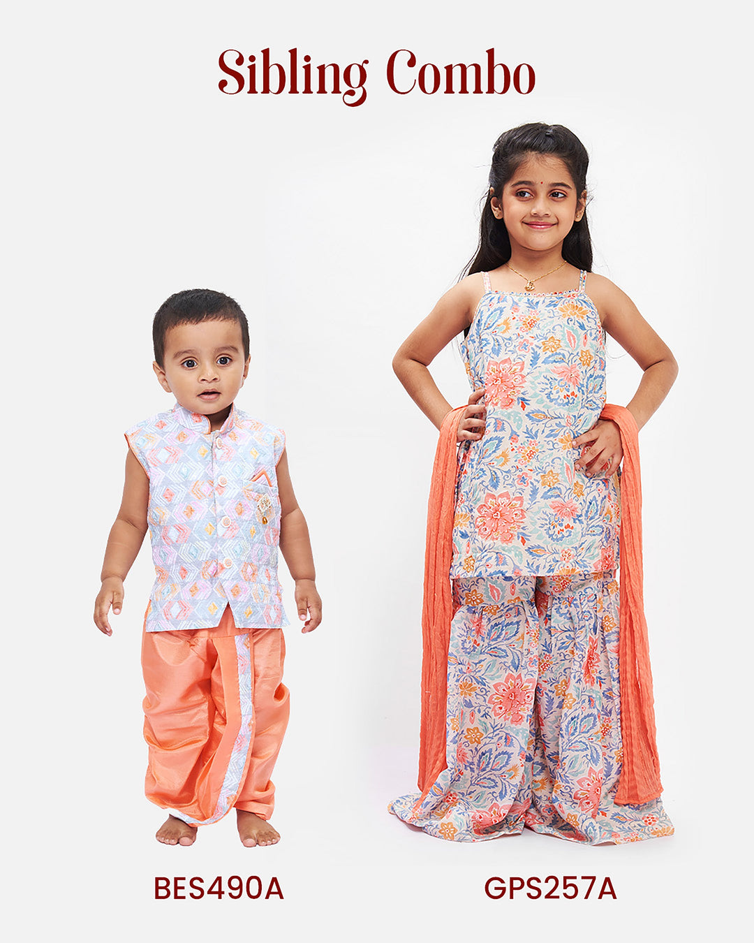 The Nesavu Boys Dothi Set Boys Designer Dhoti Kurta for Weddings - Traditional Elegance in Peach Nesavu Traditional Dhoti Kurta for Boys - Sophisticated Wedding Attire | The Nesavu