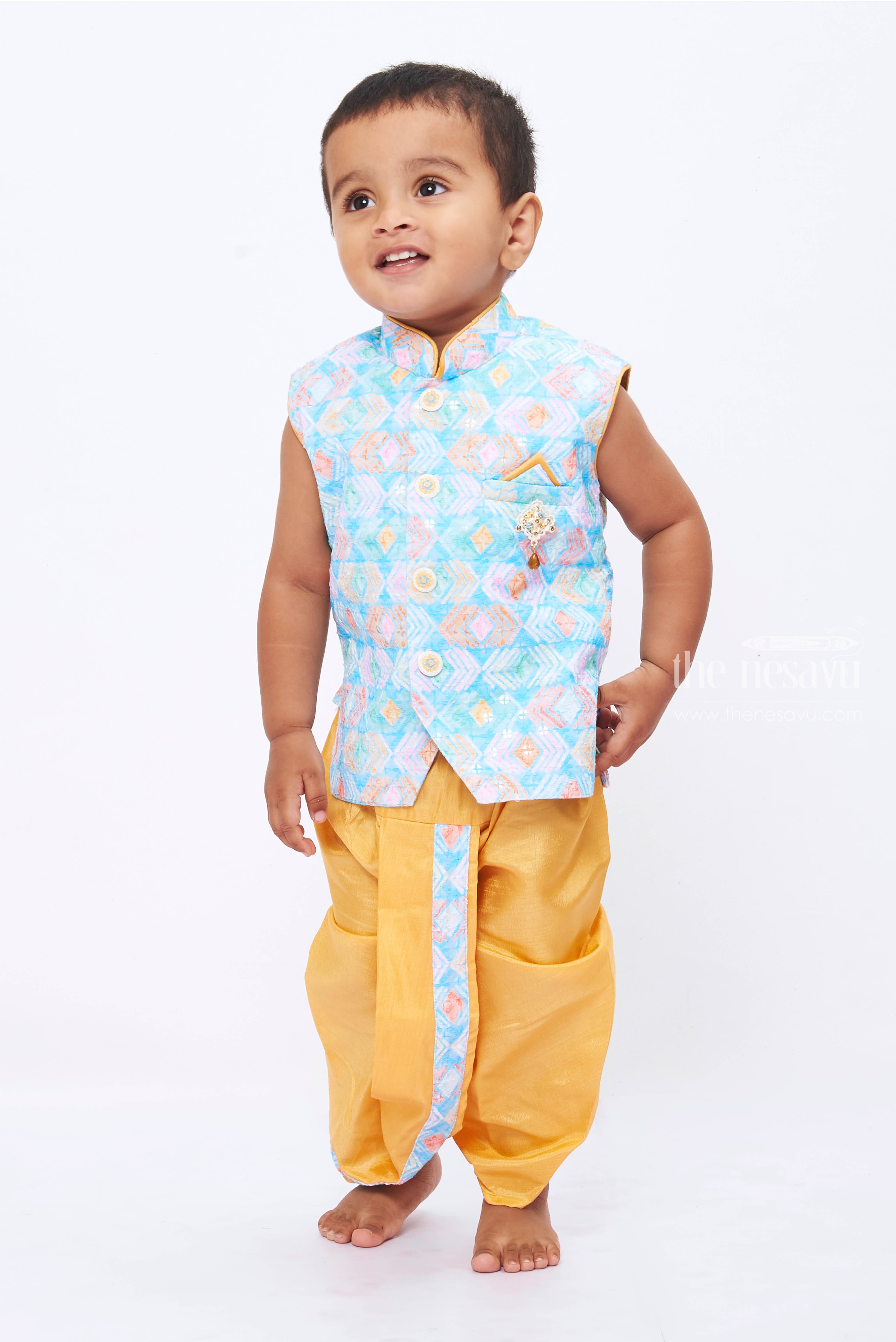 Buy BownBee Ethnic Wear Sibling Set Combo of Cotton Full Sleeve Kurta  Pajama and Halter Neck Kurti Top & Harem Set for Baby Boys and Girls  (Yellow, Boys 12-24 M, Girls 2-3