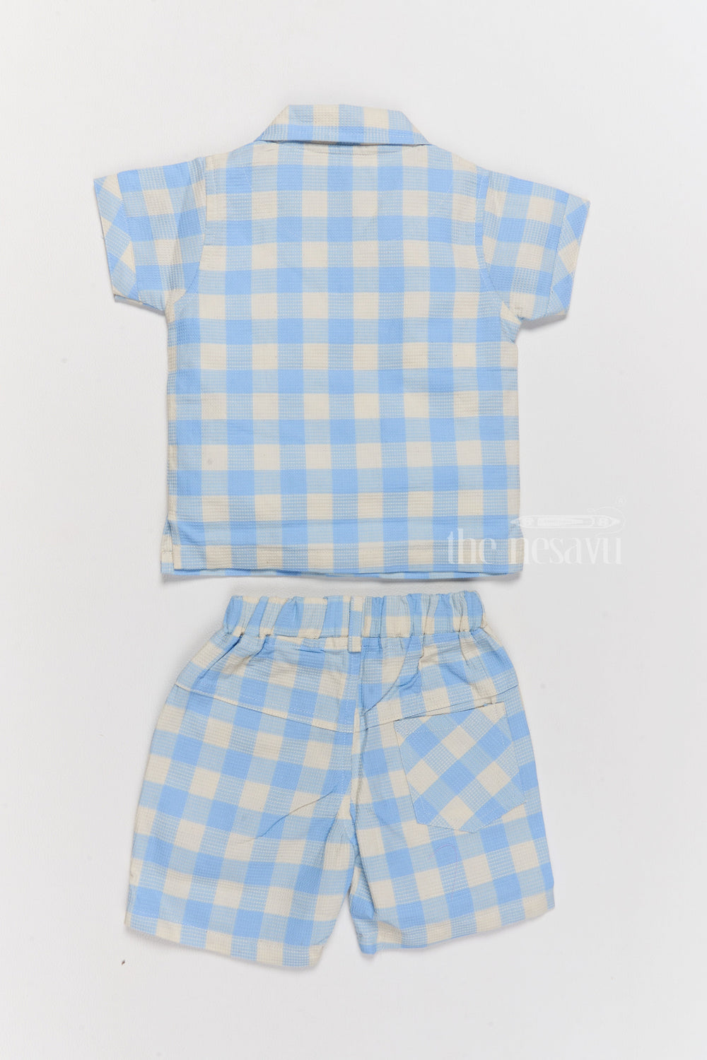 The Nesavu Boys Casual Set Boys Latest Western Dresses in Fashion with Blue Checked Shirt and Shorts Set Nesavu Nesavu Boys Latest Western Dresses Fashion Blue Checked Shirt Shorts Set