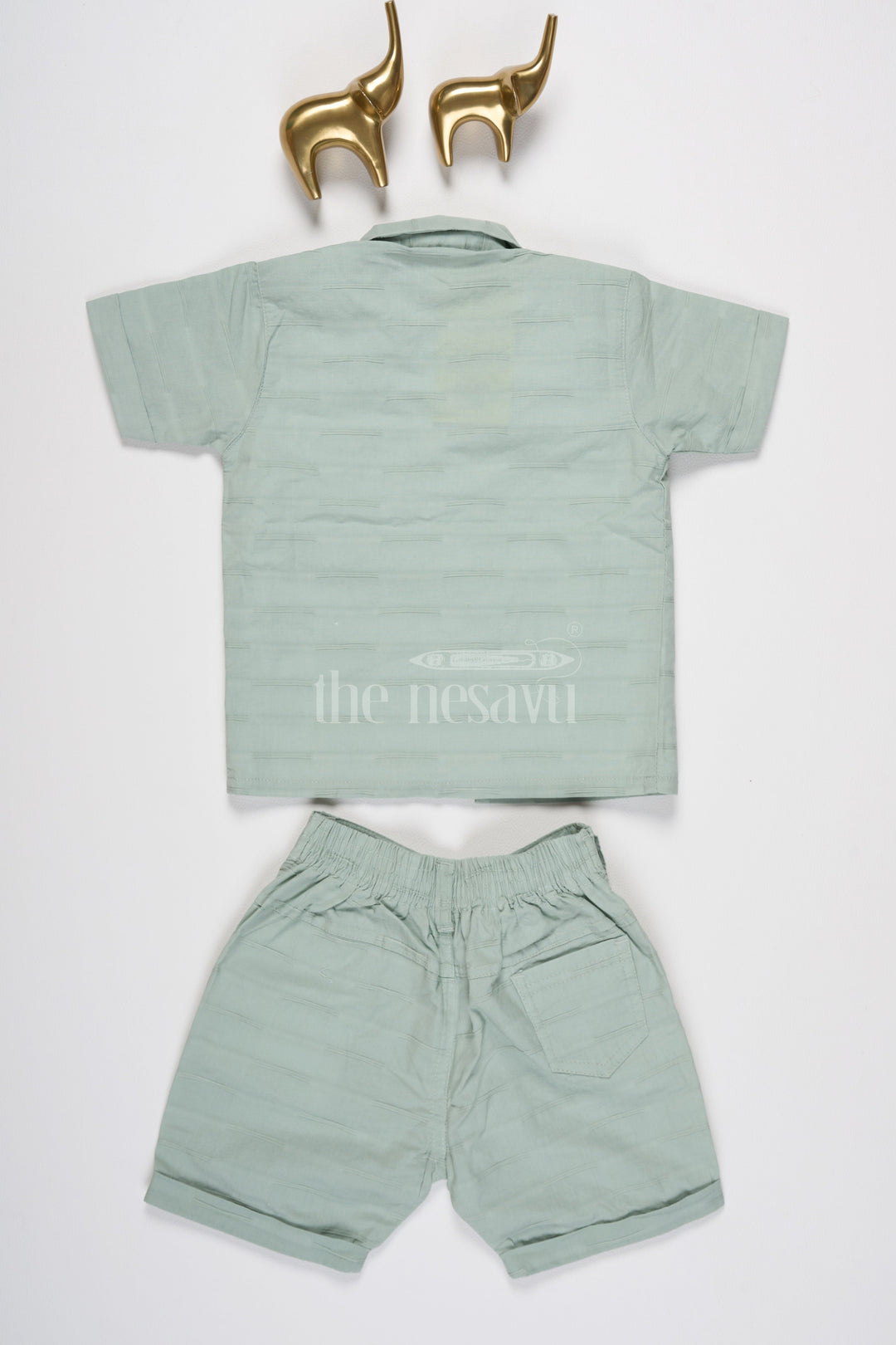 The Nesavu Boys Casual Set Boys Light Green Casual Set with Button-Down Shirt, Graphic Shirt, and Matching Shorts Nesavu Nesavu Boys Light Green Casual Set Graphic Shirt Button-Down Shirt Shorts Playdates