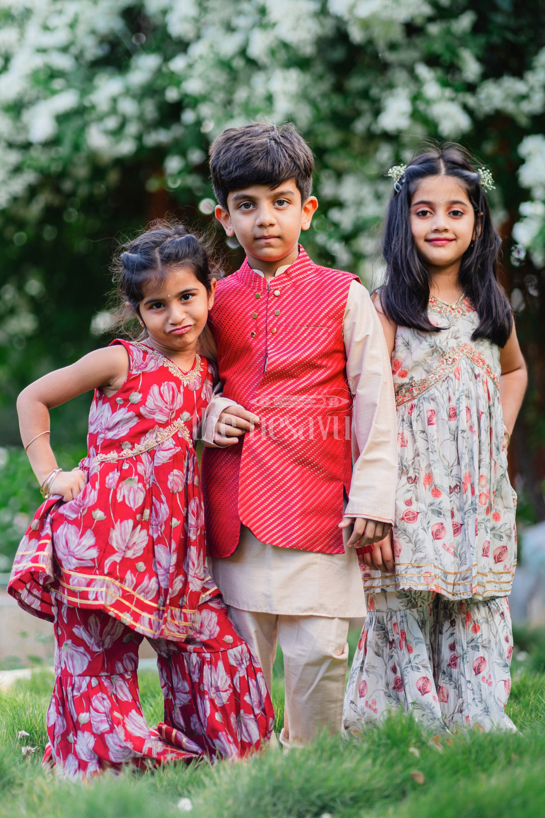 The Nesavu Boys Jacket Sets Boys Luxe Kurta Pajama with Vibrant Jacket Ensemble Nesavu Traditional Boys Kurta with Stylish Pink Jacket | Elegant Ethnic Ensemble | The Nesavu