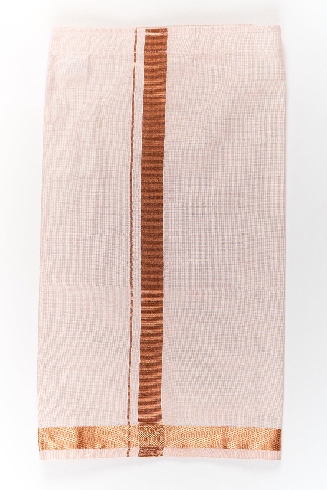 The Nesavu Boys Vesti Boys Silk Vesti with Copper Zari Border for South Indian Festivals Nesavu 18 (2Y) / Beige D014B-18 Nesavu Boys Silk Vesti Copper Zari Border South Indian Weddings Festivals