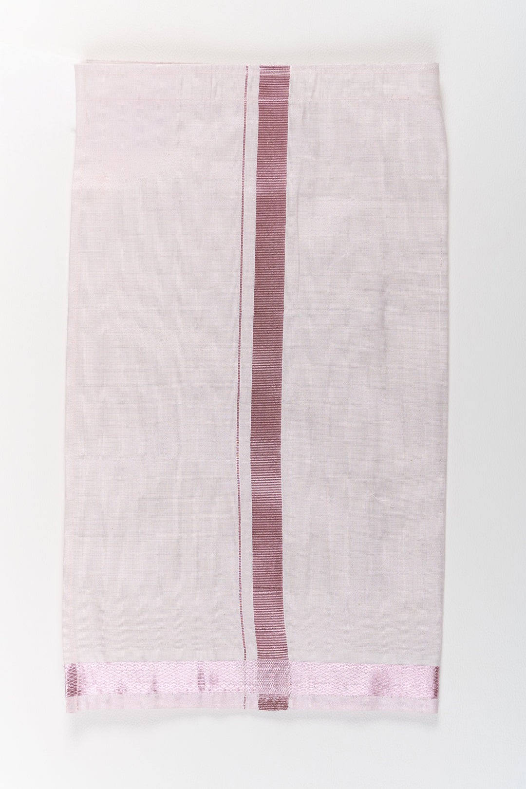 The Nesavu Boys Vesti Boys Silk Vesti with Light Pink Zari Border for Traditional Ceremonies Nesavu 18 (2Y) / Pink D014A-18 Nesavu Boys Silk Vesti Light Pink Zari Border Adi Traditional Ceremonies Festivals