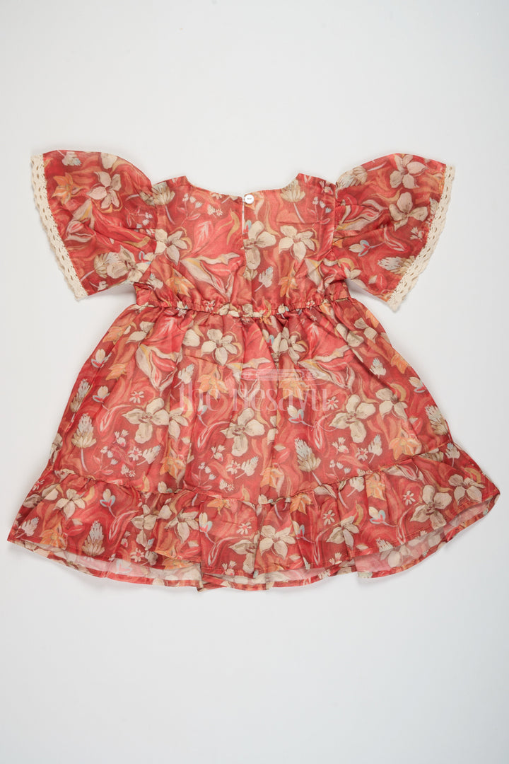 The Nesavu Girls Fancy Frock Casual Cotton Frocks for Ladies with Floral Tissue Print and Puff Sleeves, Perfect for Summer Festivals and Playdates Nesavu Casual Cotton Frocks Ladies Puff Sleeves Floral Tissue Print Nesavu Ideal Summer Festivals Playdates