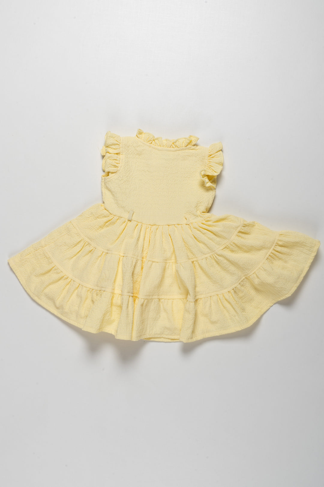 The Nesavu Girls Cotton Frock Charming Girls Yellow Ruffle Cotton Frock with Floral Embroidery Nesavu Charming Girls Yellow Ruffle Cotton Frock with Floral Embroidery | The Nesavu