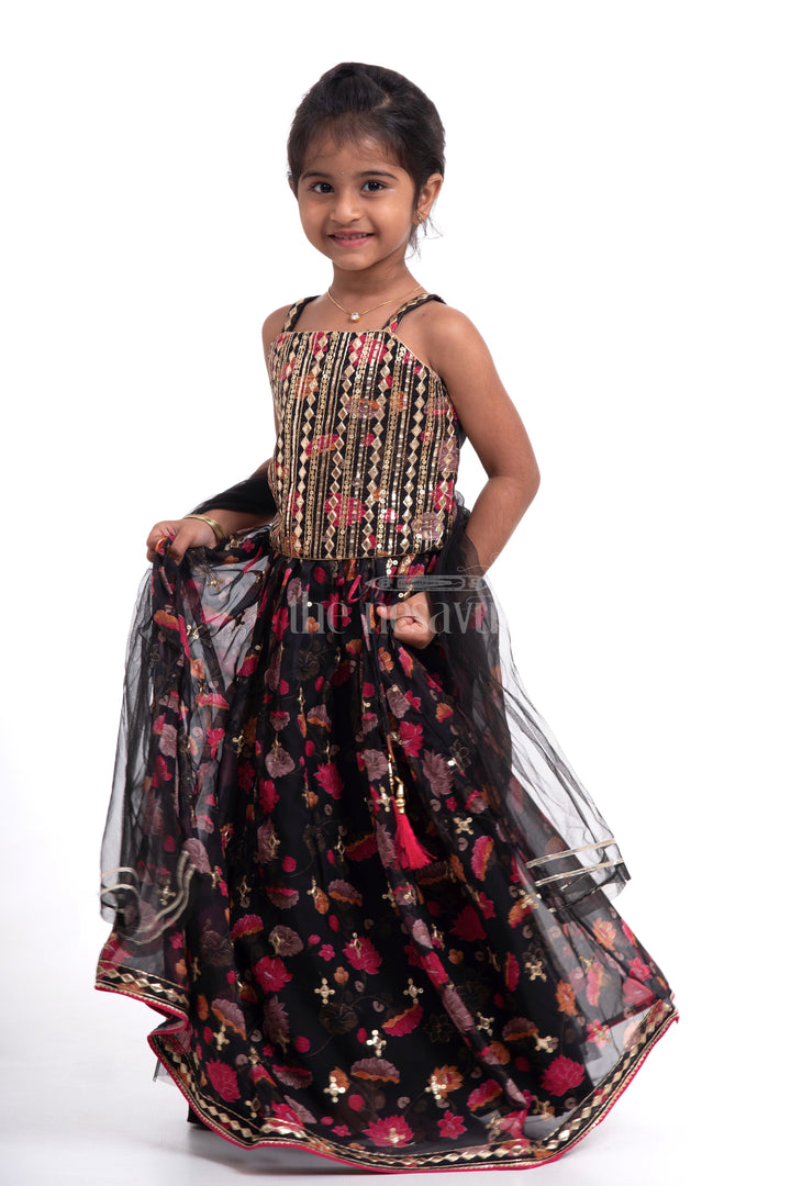 The Nesavu Girls Lehenga Choli Designer Organza Lehenga Choli with Log Jacket for Girls Nesavu Designer Organza Lehenga Choli with Log Jacket for Girls - Elegant & Festive