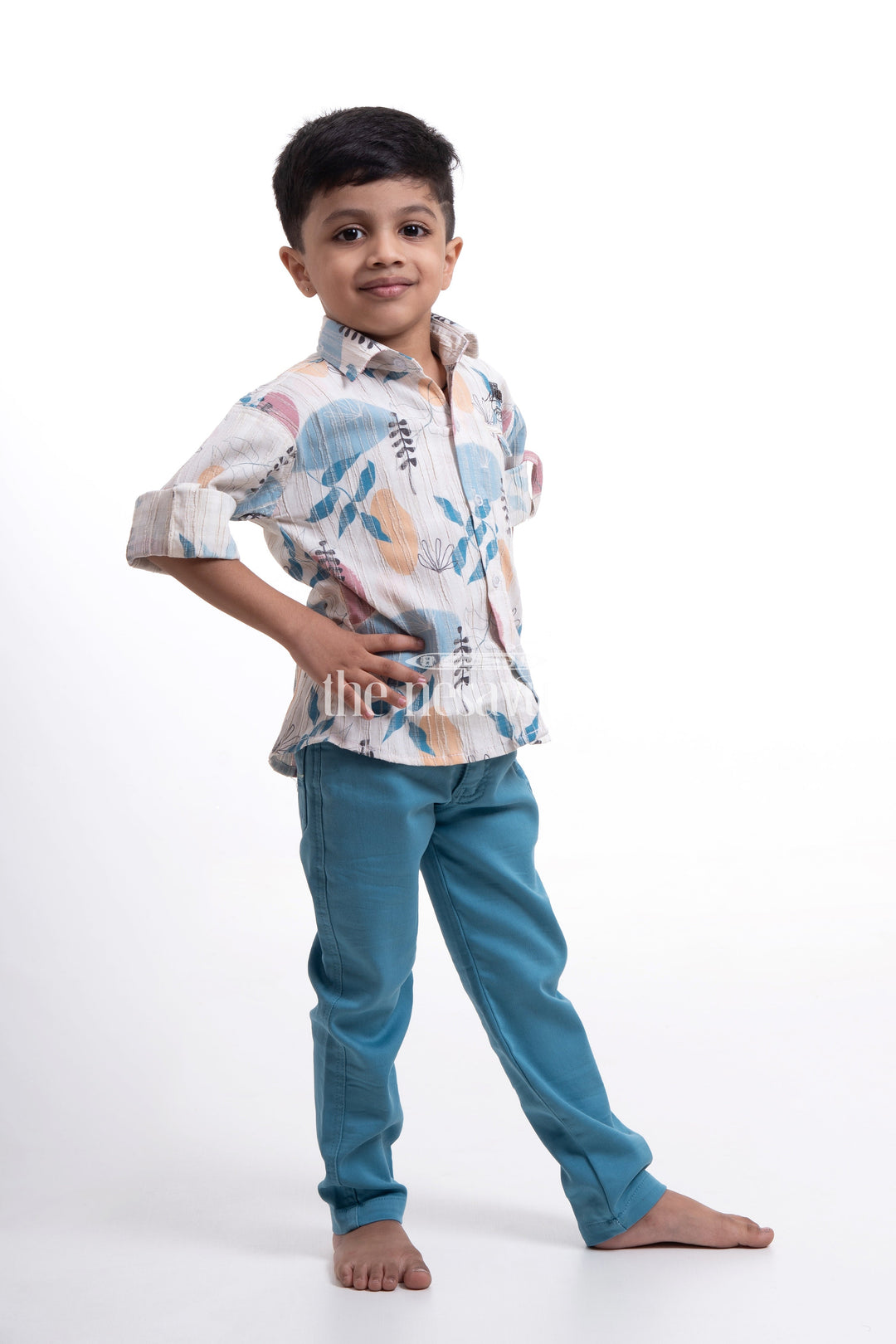 The Nesavu Baby Casual Sets Designer Pant Shirt for Boys - Poly Blend Full Sleeve Shirt with Cotton Pant Nesavu