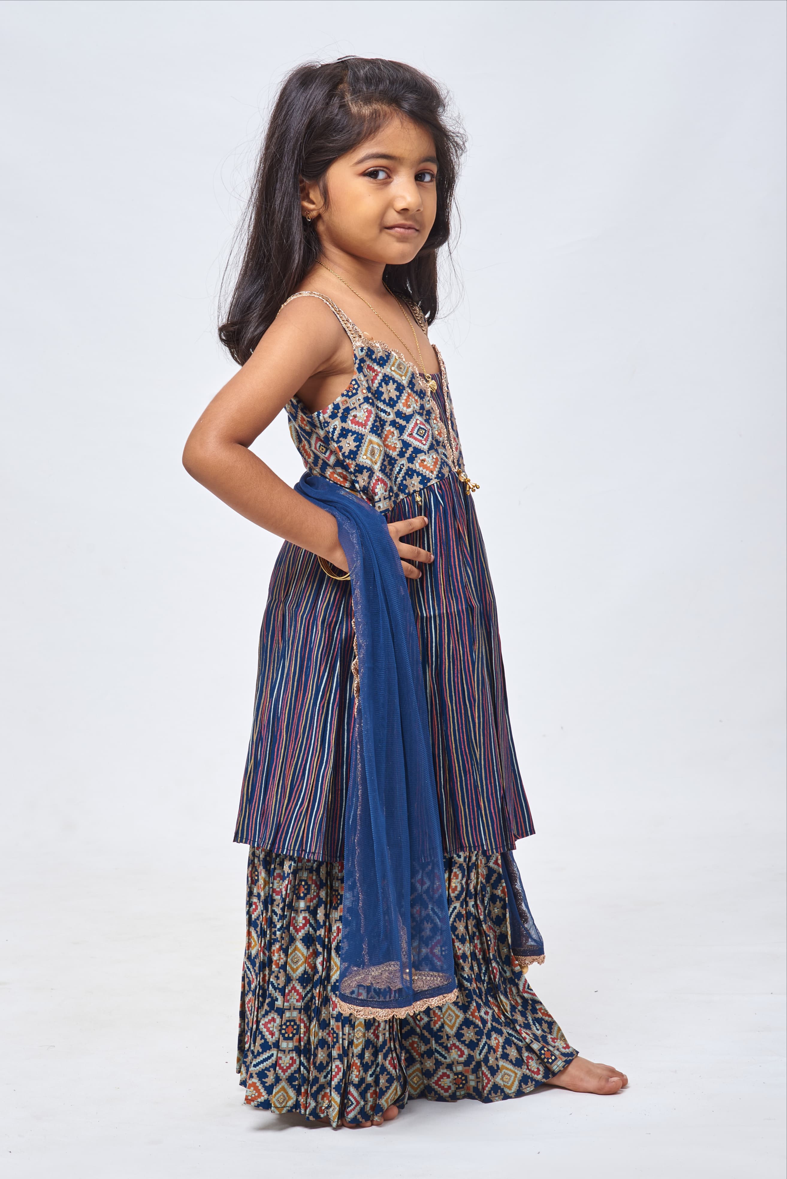 Elegant Kurthi with Palazzo Kids Party Wear Indian Dress The