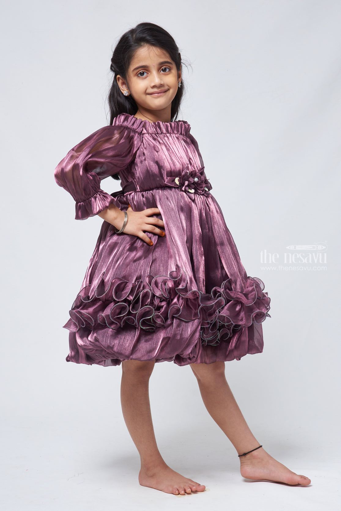 Buy One-Shoulder Party Wear Frock For Baby Girl – Mumkins