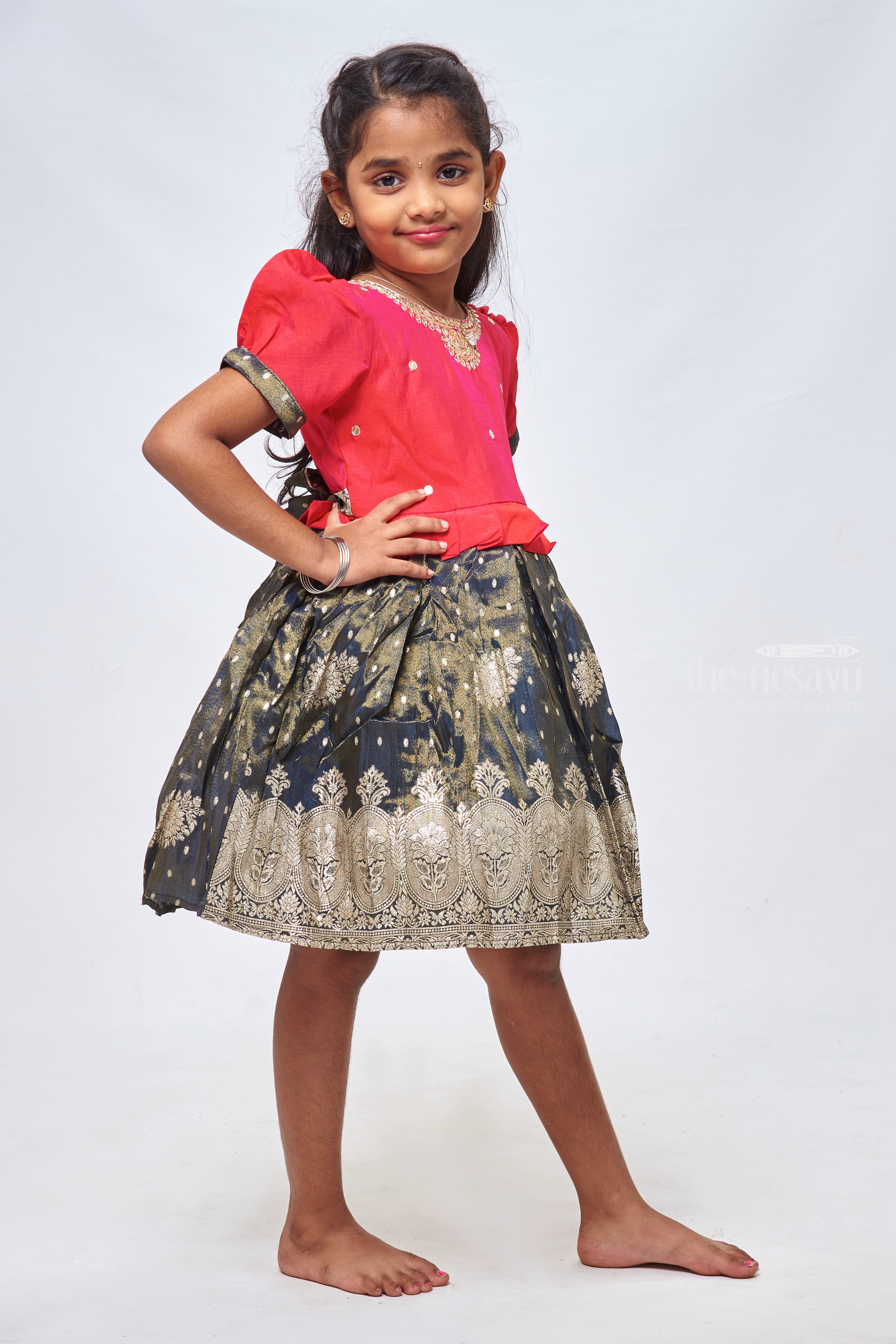 Baby Girl Party Dresses Online Traditional Silk Frock Designs The Nesavu The Nesavu