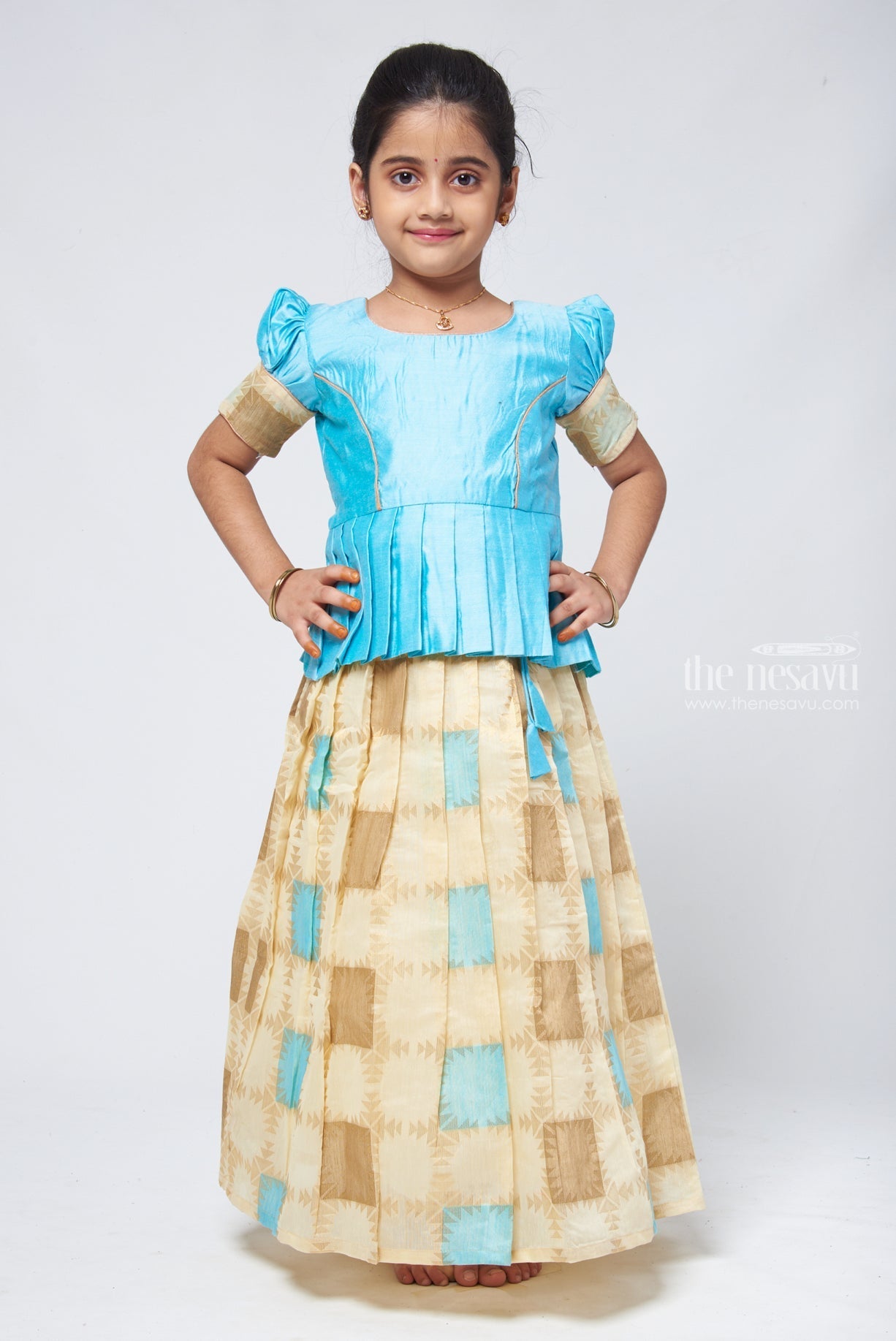 Buy Wommaniya Impex New south Indian traditional Langa voni pattu pavadai  Jecquard Lehenga choli for girls dress (12-18 Months, Orange) at Amazon.in