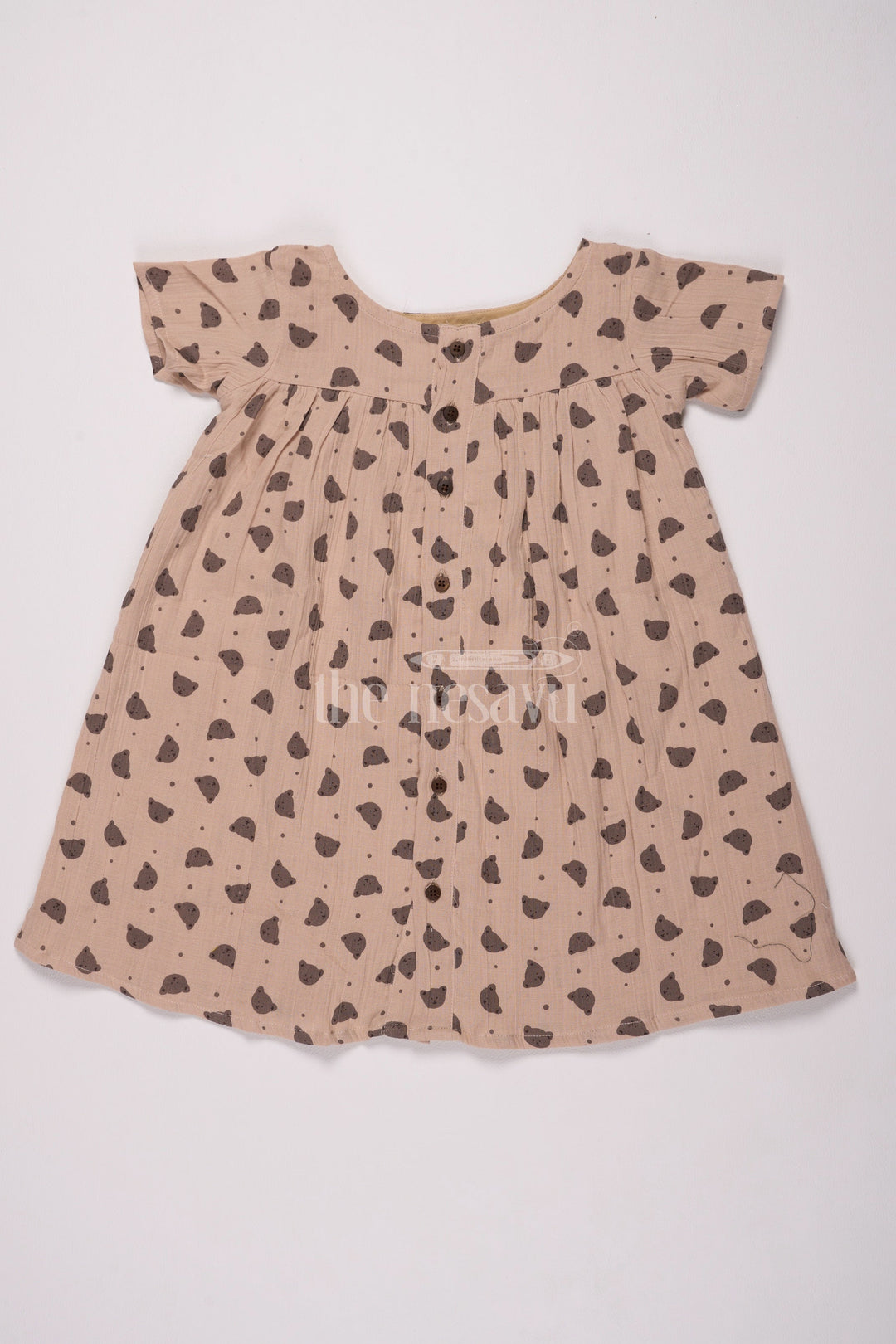 The Nesavu Girls Cotton Frock Girls Cotton Frock Ke Design with Polka Dot Print and Button-Down Detail Nesavu Nesavu Girls Cotton Frock Ke Design Muslin Polka Dot Print Button-Down Front