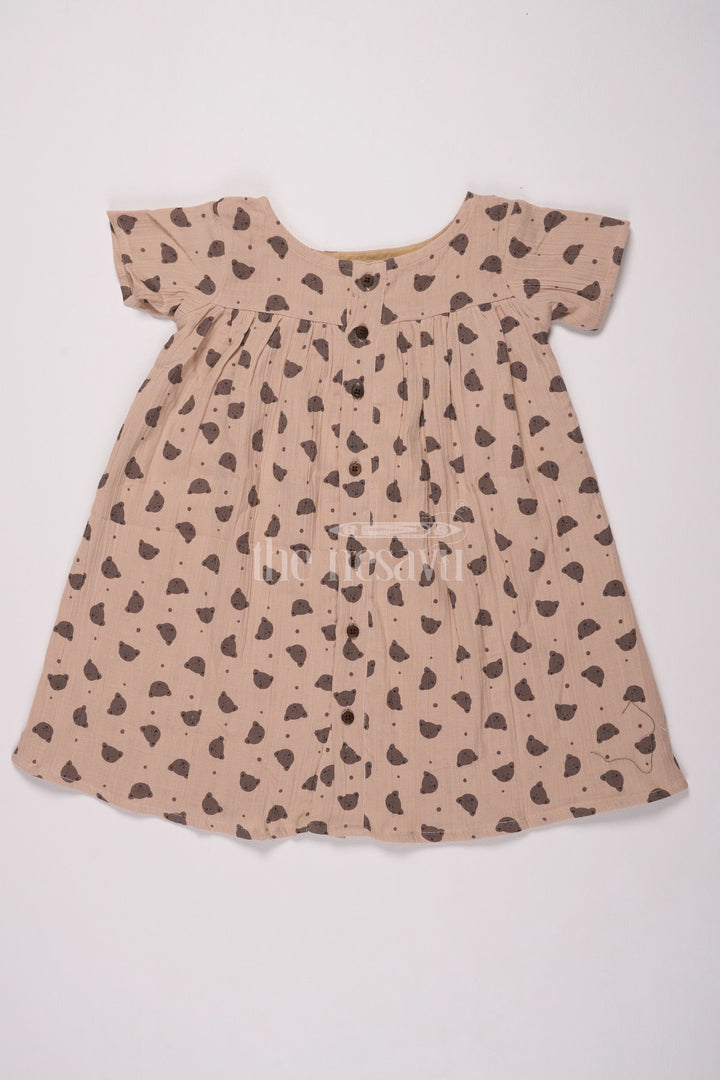 The Nesavu Girls Cotton Frock Girls Cotton Frock Ke Design with Polka Dot Print and Button-Down Detail Nesavu Nesavu Girls Cotton Frock Ke Design Muslin Polka Dot Print Button-Down Front