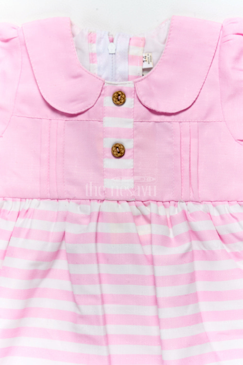 The Nesavu Baby Cotton Frocks Girls Pink Cotton Maxi Frock with Puff Sleeves and Peter Pan Collar for Special Occasions Nesavu Nesavu Girls Pink Cotton Maxi Frock Puff Sleeves Peter Pan Collar Birthday Parties