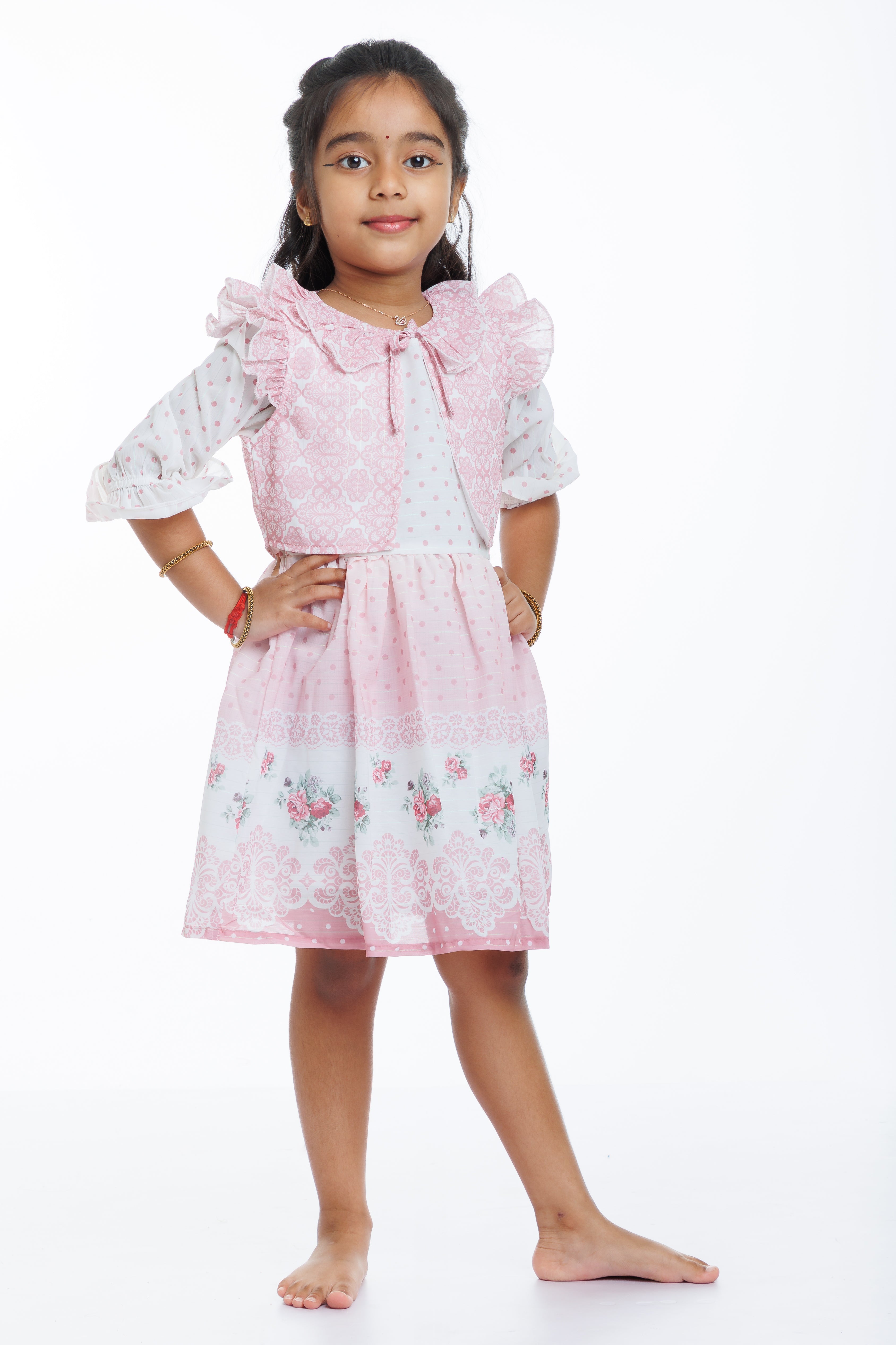 Frock with jacket for girls best sale