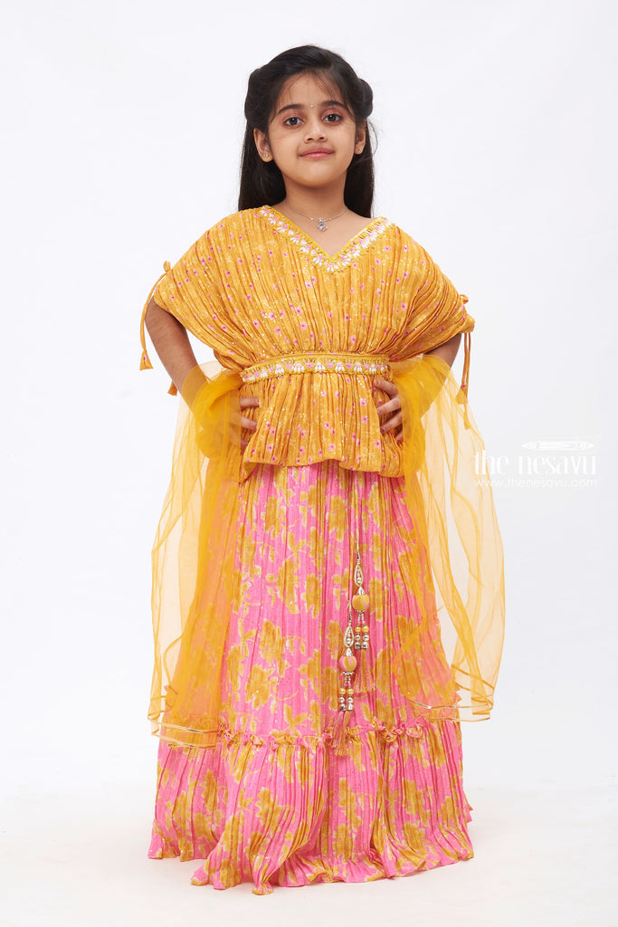 Maroon with Light Pink Shaded Zari, Stone and Beads work Poncho Styled –  Seasons Chennai