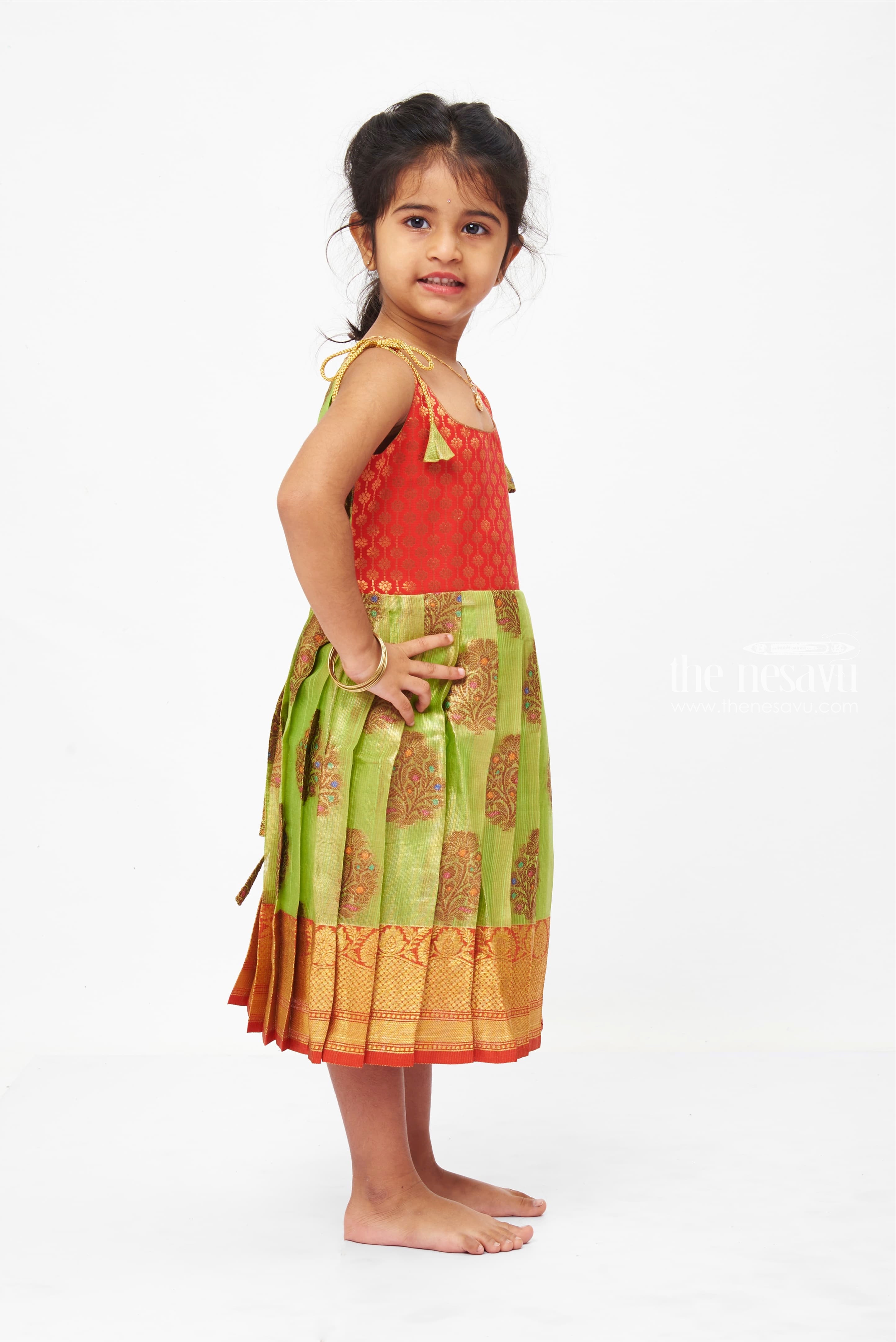 Pattu dress - Banarasi kalamkari gown- pattu gown - lehenga dress –  shakthistyles