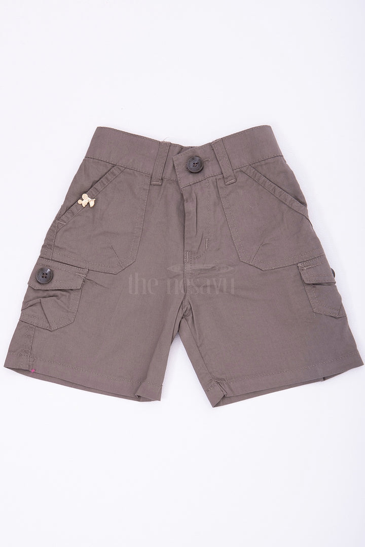 The Nesavu Boys Shorts Green Boys Cargo Shorts with Elastic Waist Back Nesavu 16 (1Y) / Green BWS009C-16 The Nesavu Green Boys Cargo Shorts - Elastic Waist & Cotton Comfort