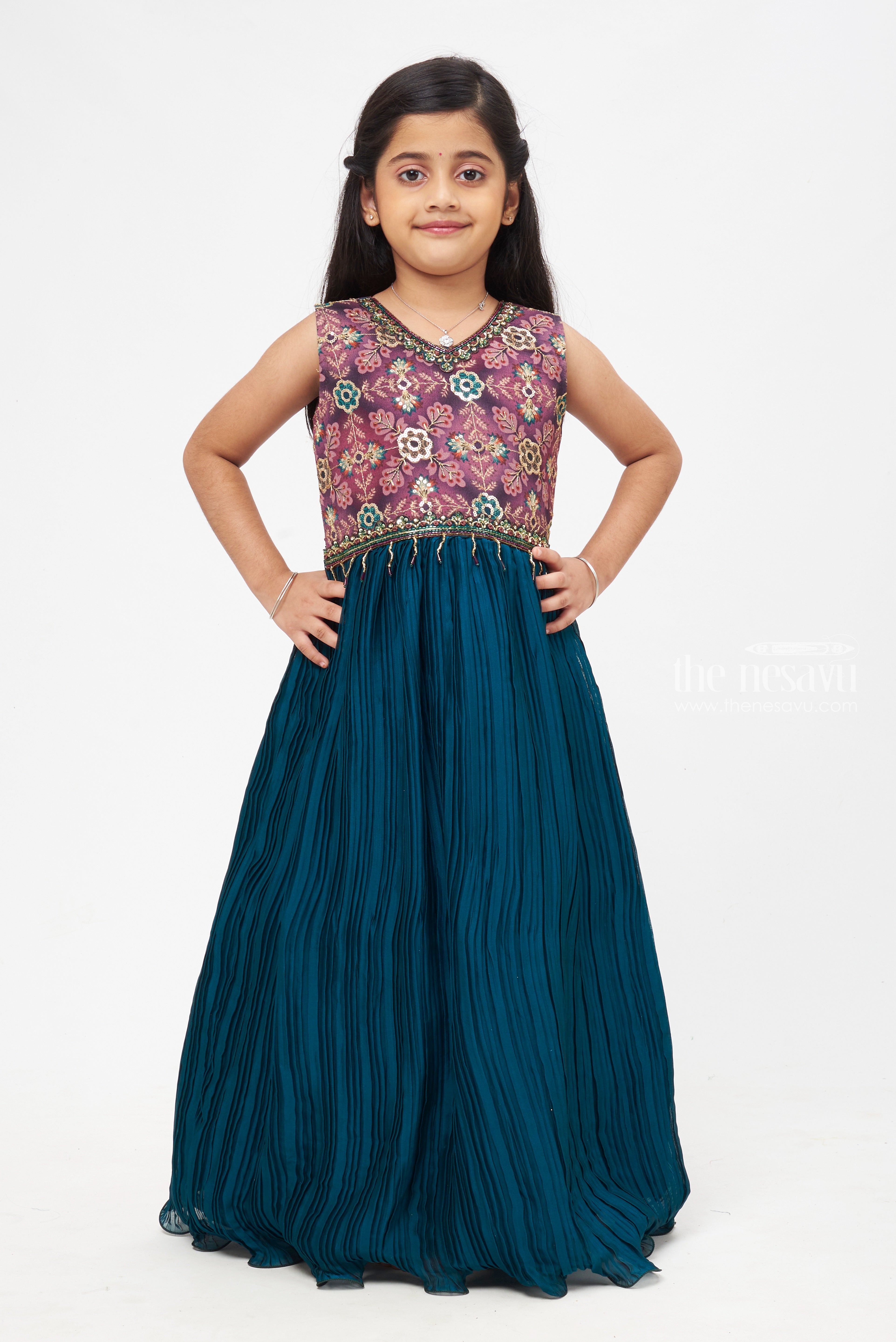 Kids gown,banaras kids dress, kids frock,Diwali dress kids,benaras fab –  Nihira