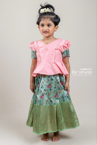 Nesavu Designer Kids Pattu Pavadai | Lehenga | Half Saree | Langa Voni ...