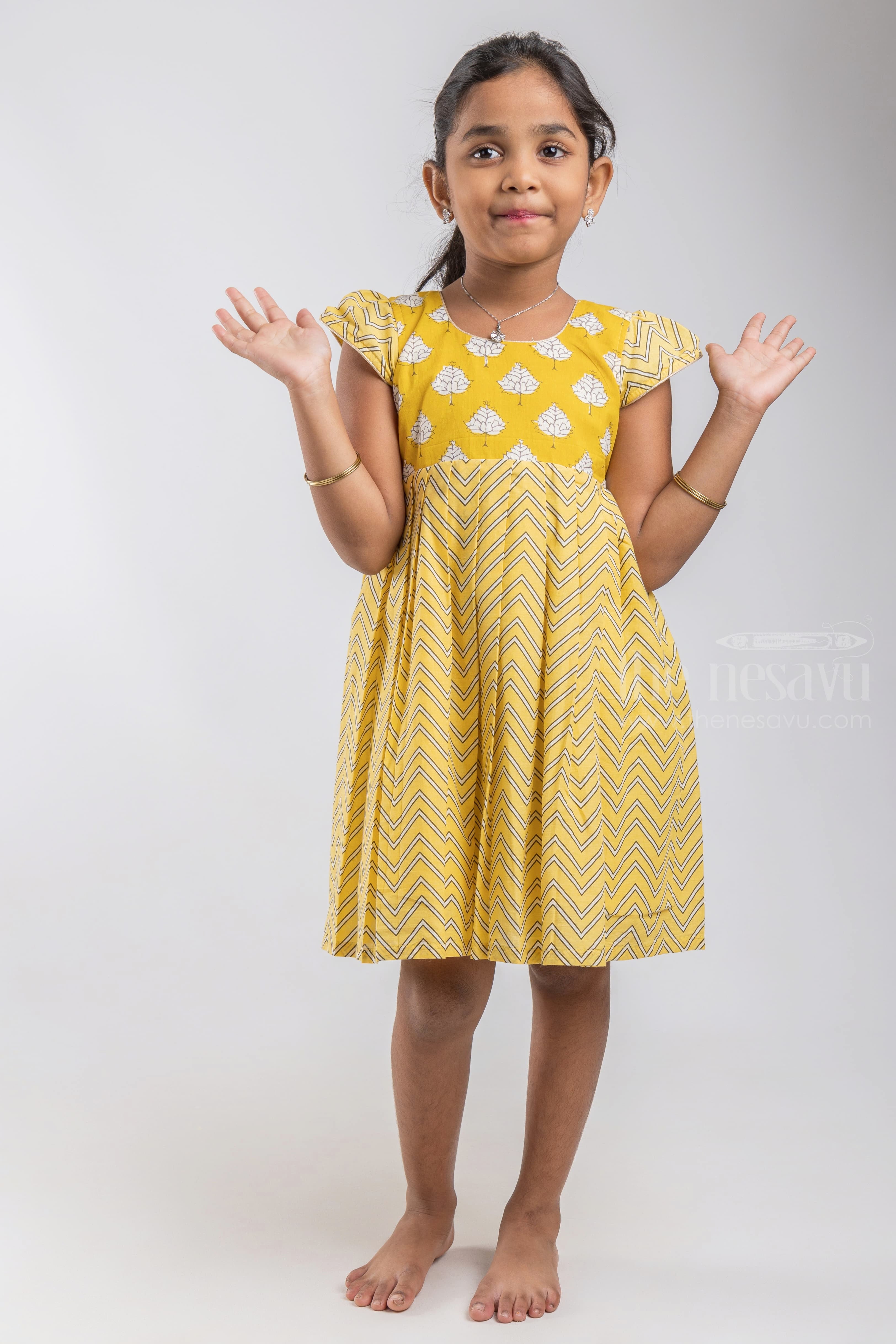 Yellow Soft Cotton Frock Birthday Dress Design Ideas The Nesavu The Nesavu