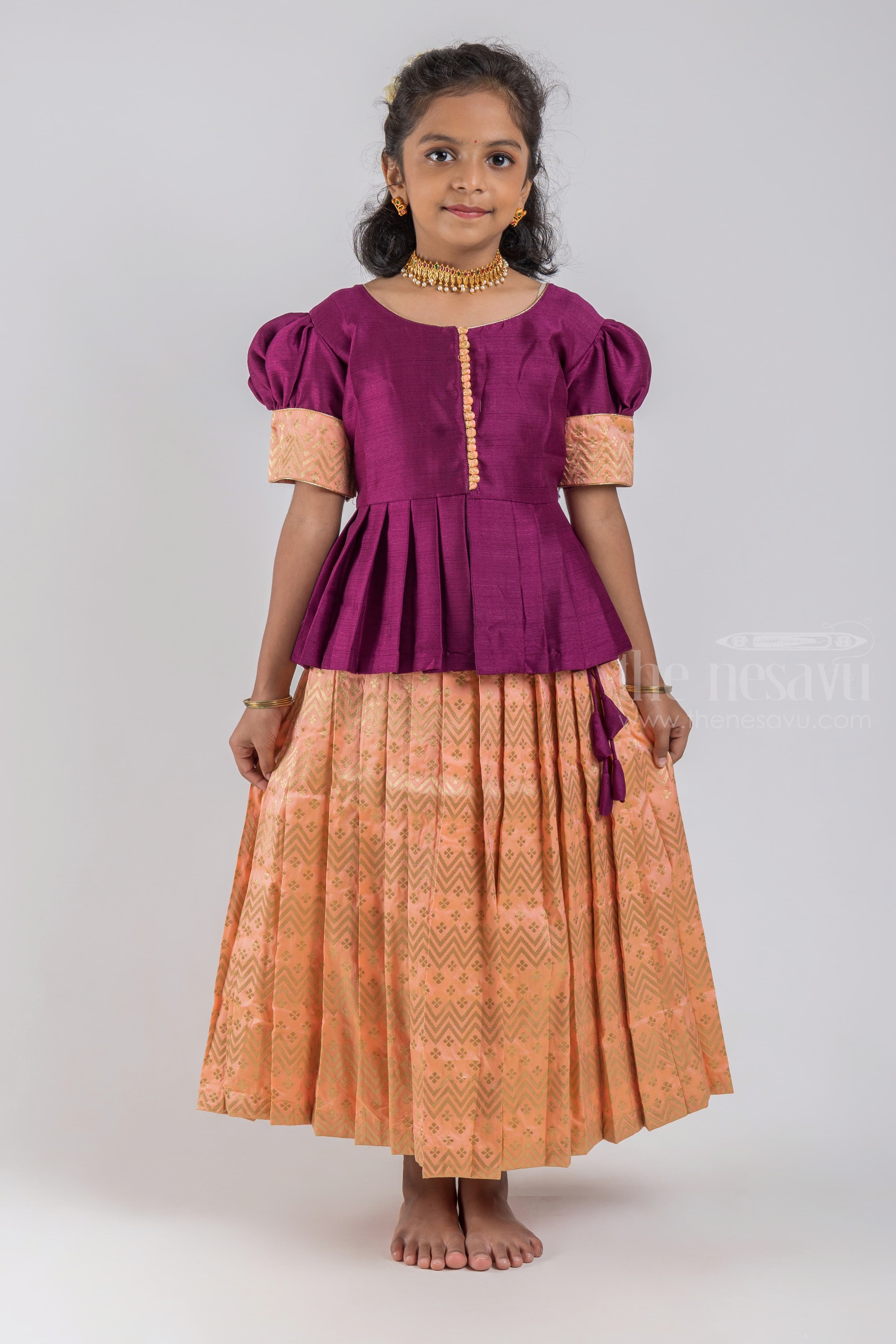 Child pattu sale pavadai designs