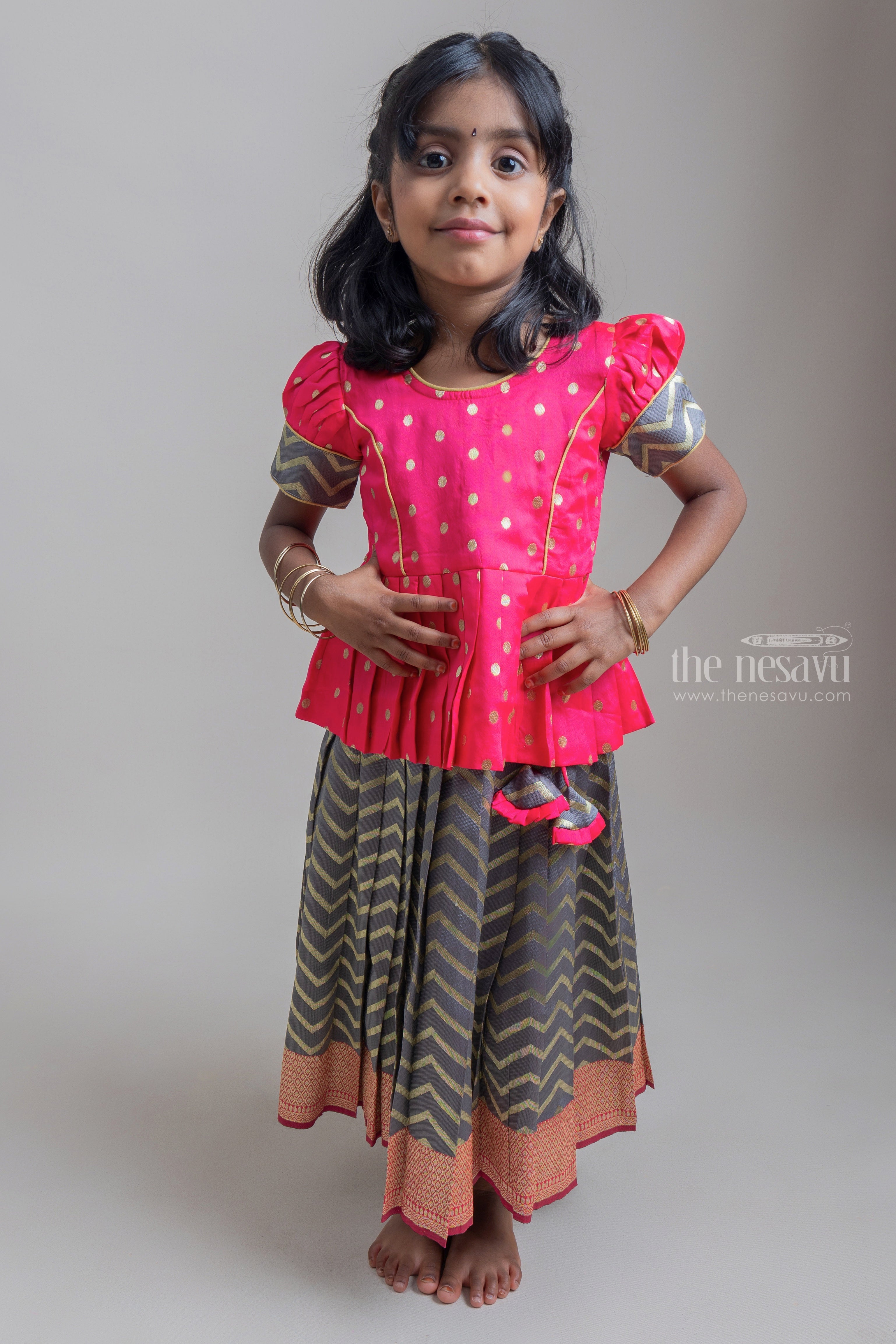 Brocade hot sale pattu pavadai