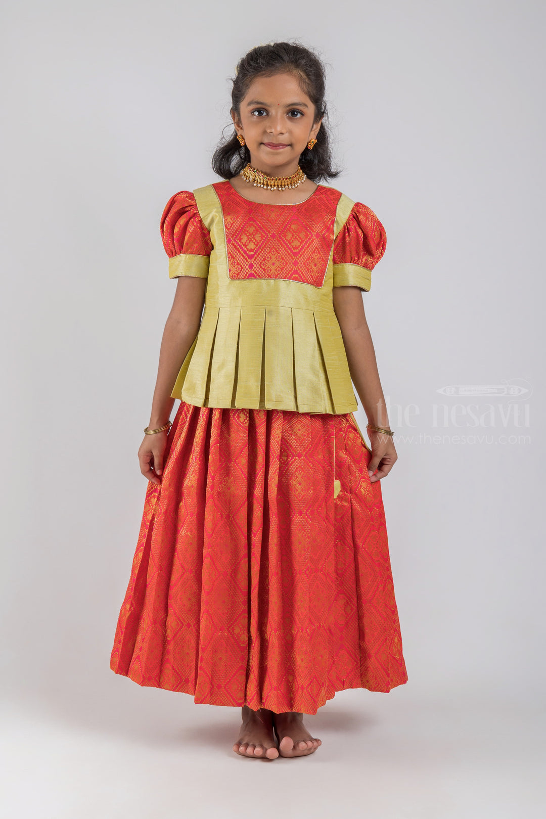 The Nesavu Pattu Pavadai Kerala Pattu Pavadai Designs: Timeless Elegance for Your Little One psr silks Nesavu