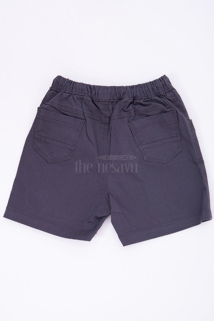 The Nesavu Boys Shorts Modern Grey Kids Shorts with Drawstring Nesavu Modern Grey Kids Shorts with Drawstring - Durable and Stylish