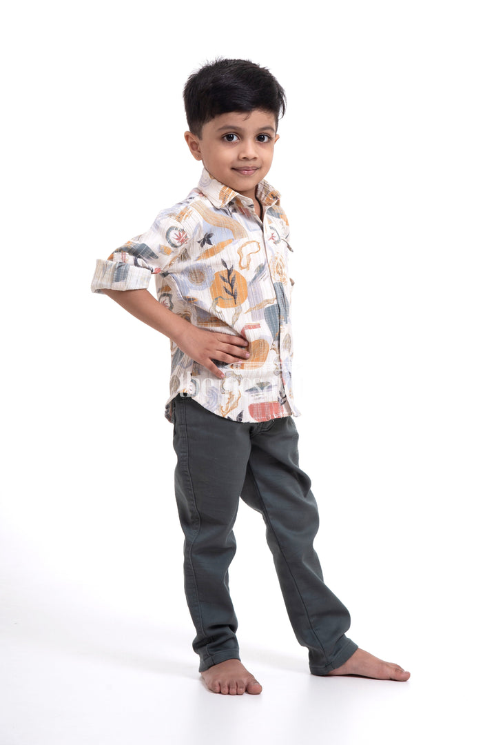 The Nesavu Boys Jacket Sets Modern Stylish Pant Shirt for Kids - Designer Full Sleeve Shirt with Cotton Pant Nesavu