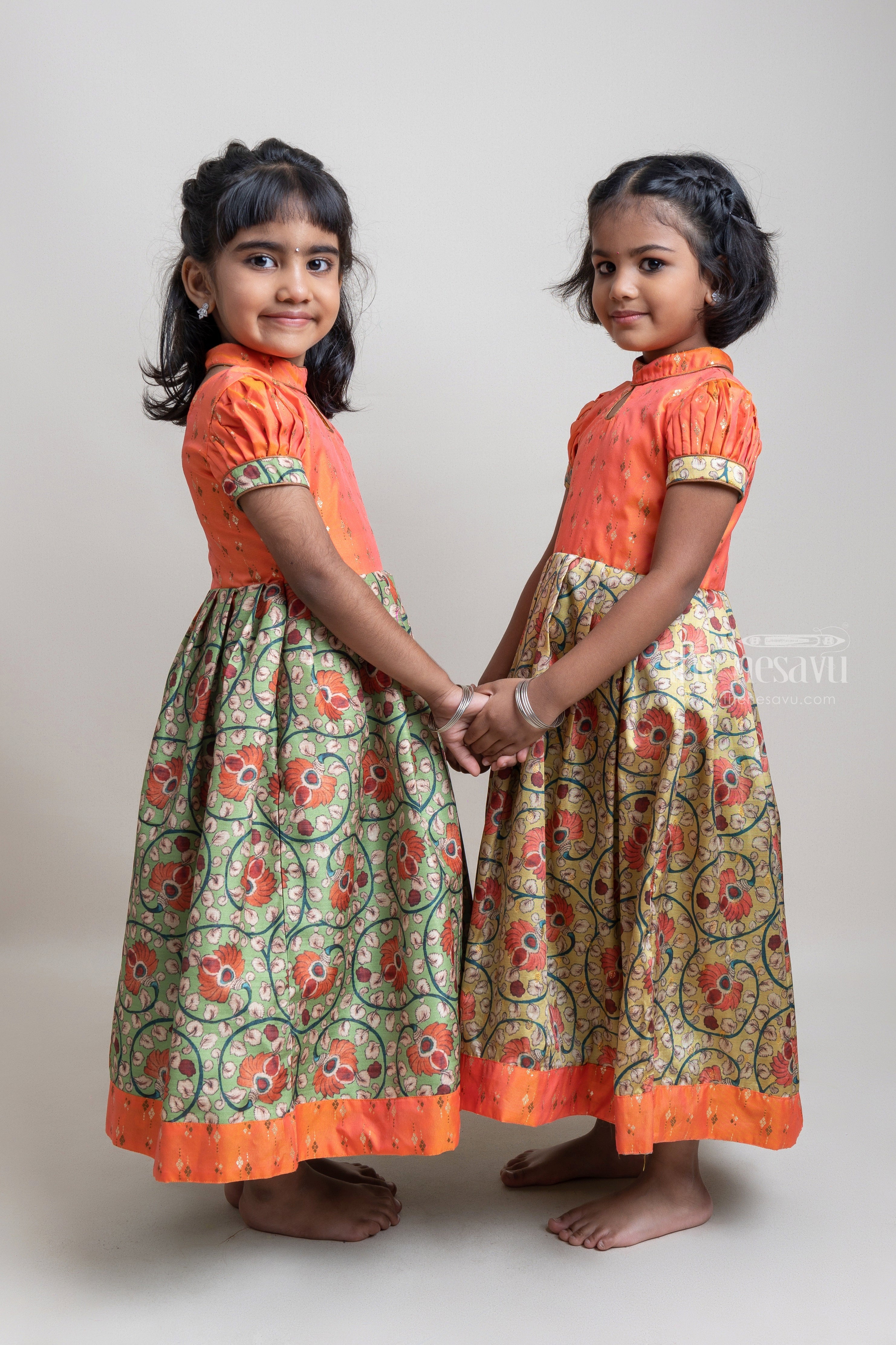 South Indian Festival special Royal blue and red pattu gown – Organza Mall
